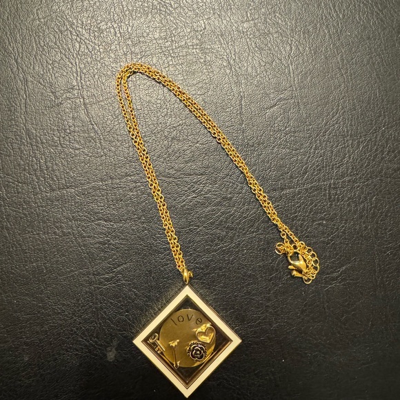 Gold Love Floating Charm Necklace - Picture 2 of 3